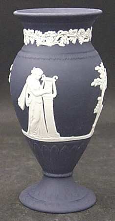 Cream Color on Portland Blue Jasperware Terpsichore Vase