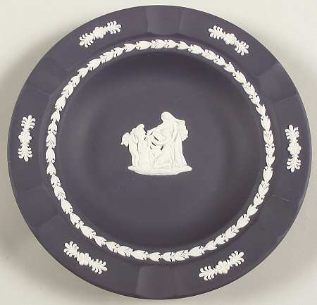 Cream Color on Portland Blue Jasperware Executive Ashtray