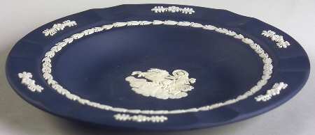 Cream Color on Portland Blue Jasperware Executive Ashtray