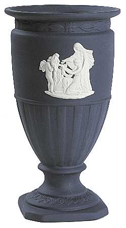 Cream Color on Portland Blue Jasperware Eros Laurel Vase