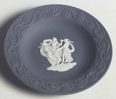 Cream Color on Portland Blue Jasperware Patrician Tray