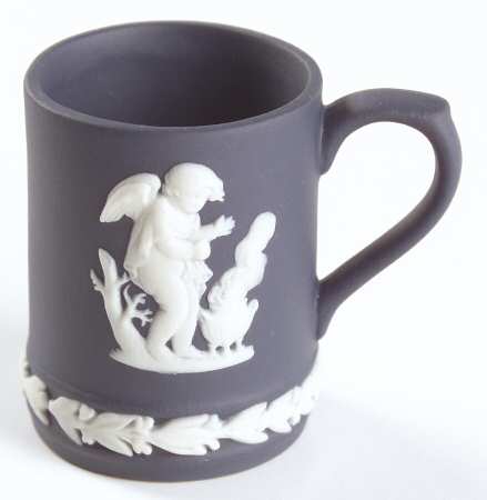 Cream Color on Portland Blue Jasperware Miniature Tankard