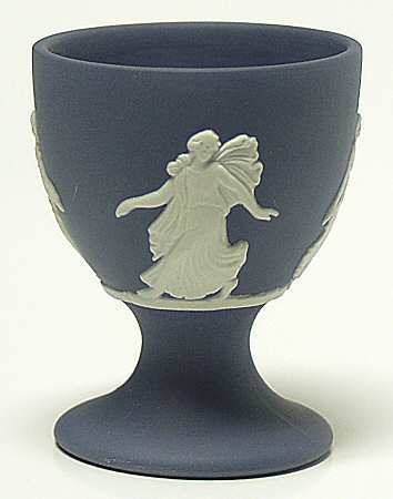 Cream Color on Portland Blue Jasperware Single Egg Cup