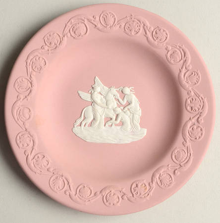 Cream Color on Pink Jasperware Patrician Tray