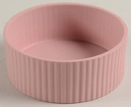 Cream Color on Pink Jasperware 2" Round Fluted Box, No Lid