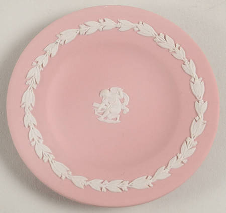 Cream Color on Pink Jasperware Butter Pat