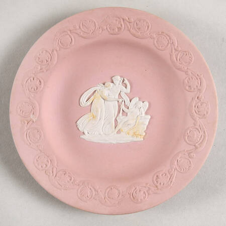 Cream Color on Pink Jasperware Patrician Tray