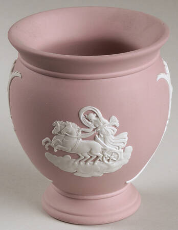 Cream Color on Pink Jasperware Cameo Posey Pot