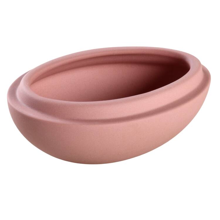 Cream Color on Pink Jasperware Large Egg Box No Lid
