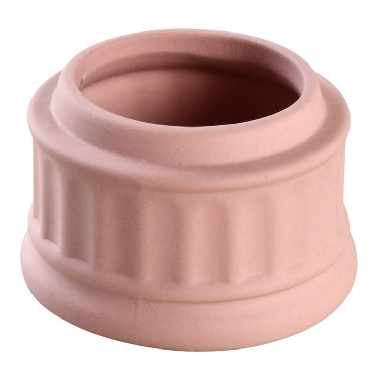 Cream Color on Pink Jasperware Miniature Round Box No Lid