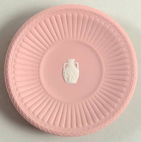 Cream Color on Pink Jasperware Butter Pat