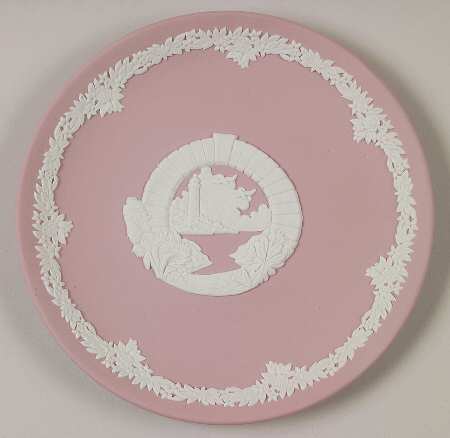 Cream Color on Pink Jasperware Collector Plate