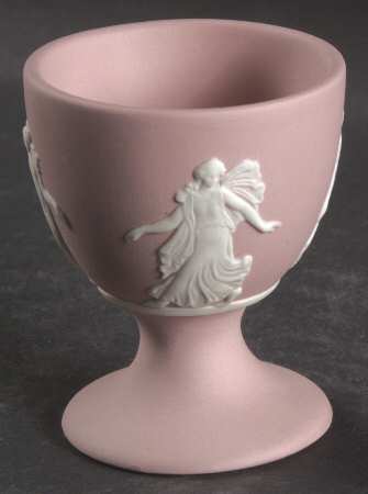 Cream Color on Pink Jasperware Single Egg Cup