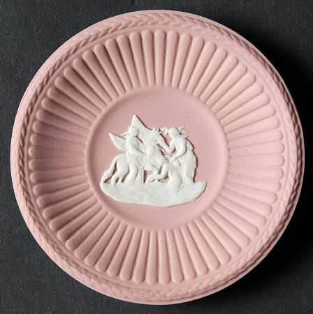 Cream Color on Pink Jasperware Butter Pat
