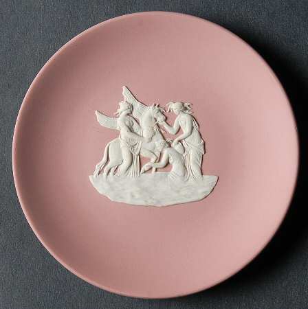 Cream Color on Pink Jasperware Coaster
