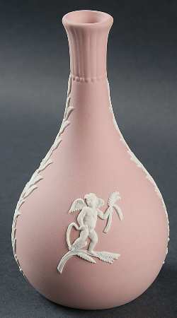 Cream Color on Pink Jasperware Seasons Bud Vase