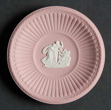Cream Color on Pink Jasperware Butter Pat