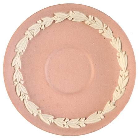 Cream Color on Pink Jasperware Miniature Saucer