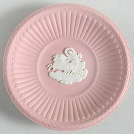 Cream Color on Pink Jasperware Butter Pat
