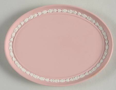Cream Color on Pink Jasperware Miniature Tray