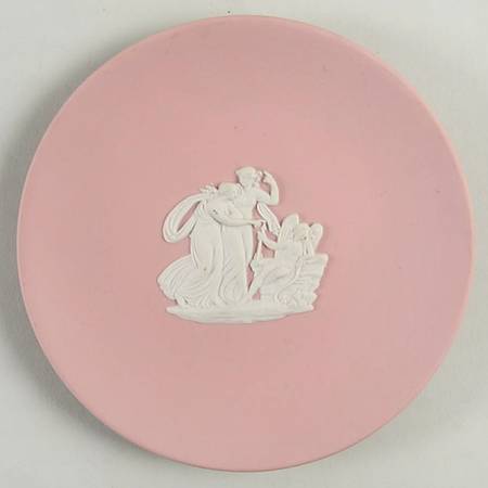 Cream Color on Pink Jasperware Coaster