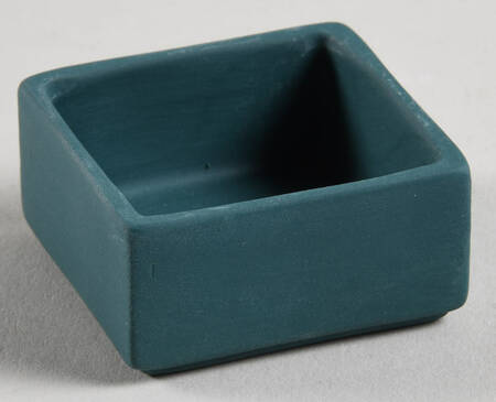 Cream Color on Spruce Green Jasperware Miniature Square Box No Lid