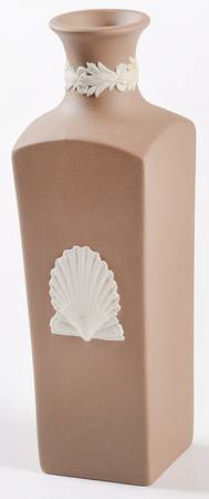 Cream Color on Taupe (Brown) Jasperware 5" Vase