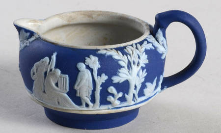 Cream Color on Wedgwood Blue Jasperware Child's Creamer