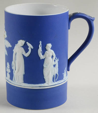 Cream Color on Wedgwood Blue Jasperware Beer Stein