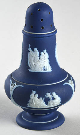 Cream Color on Wedgwood Blue Jasperware Salt Shaker
