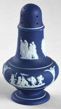 Cream Color on Wedgwood Blue Jasperware Pepper Shaker