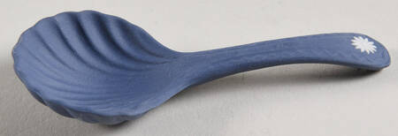 Cream Color on Wedgwood Blue Jasperware Christening Spoon