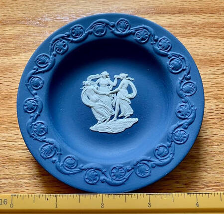Cream Color on Wedgwood Blue Jasperware Patrician Tray