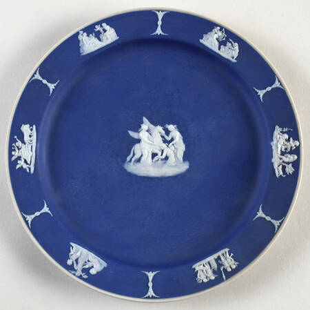 Cream Color on Wedgwood Blue Jasperware Salad Plate