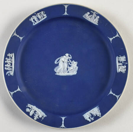 Cream Color on Wedgwood Blue Jasperware Salad Plate