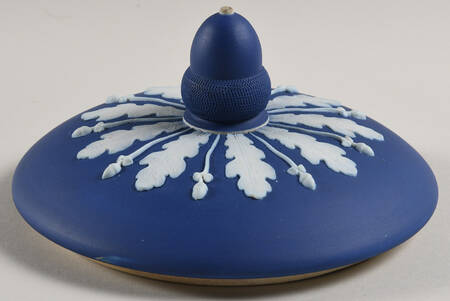 Cream Color on Wedgwood Blue Jasperware Lid for Candy Jar by Wedgwood