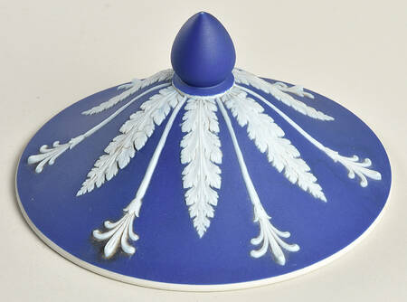 Cream Color on Wedgwood Blue Jasperware Lid for 11" Campana Vase