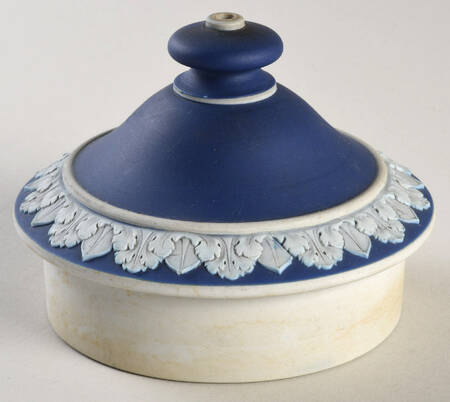 Cream Color on Wedgwood Blue Jasperware Lid for Teapot