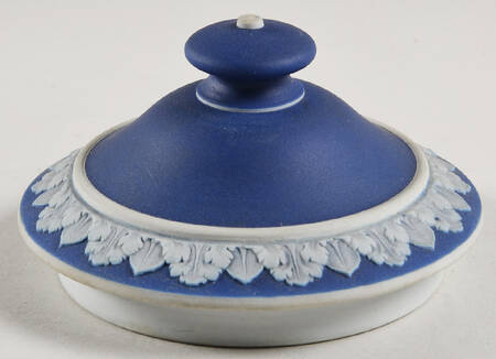 Cream Color on Wedgwood Blue Jasperware Lid for 146 Shape Sugar Bowl by Wedgwood