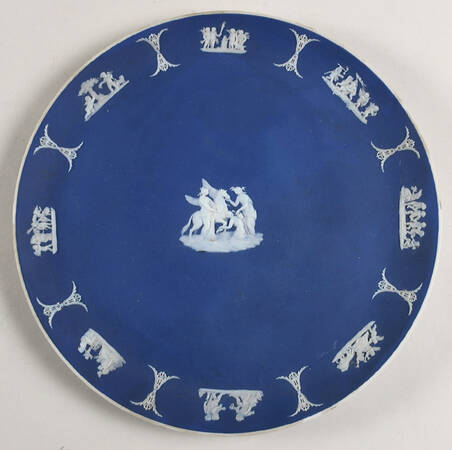 Cream Color on Wedgwood Blue Jasperware Cake Plate
