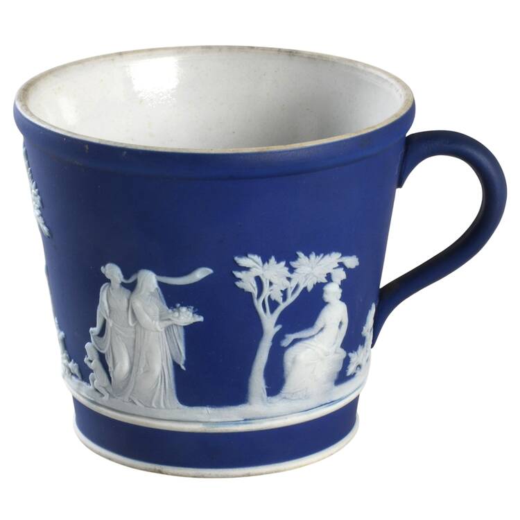 Cream Color on Wedgwood Blue Jasperware Flat Cup