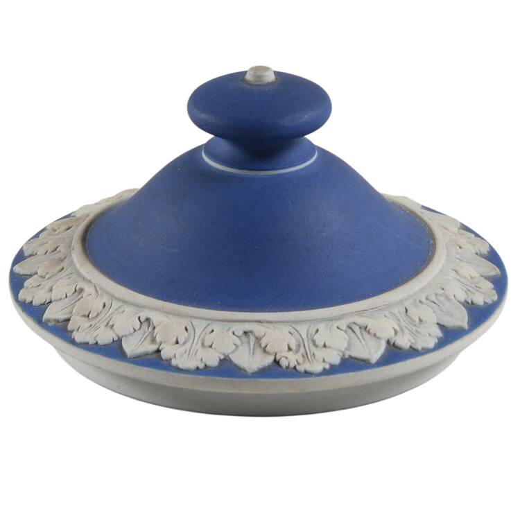 Cream Color on Wedgwood Blue Jasperware Lid for Sugar Bowl