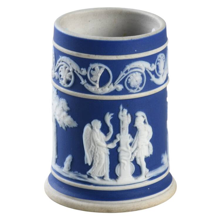 Cream Color on Wedgwood Blue Jasperware Toothpick Holder