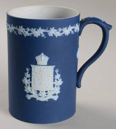 Cream Color on Wedgwood Blue Jasperware Beer Stein