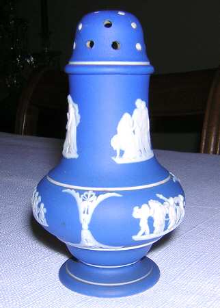 Cream Color on Wedgwood Blue Jasperware Salt Shaker