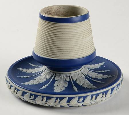 Cream Color on Wedgwood Blue Jasperware Match Box Holder