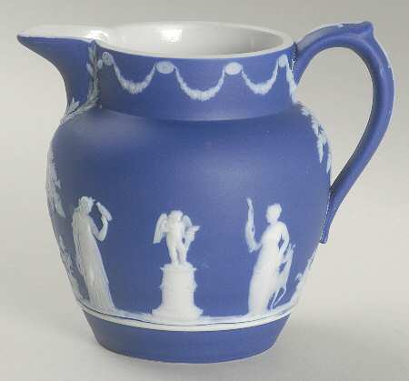 Cream Color on Wedgwood Blue Jasperware 8 Oz Dutch Jug