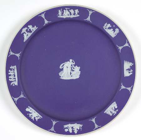Cream Color on Wedgwood Blue Jasperware Dinner Plate