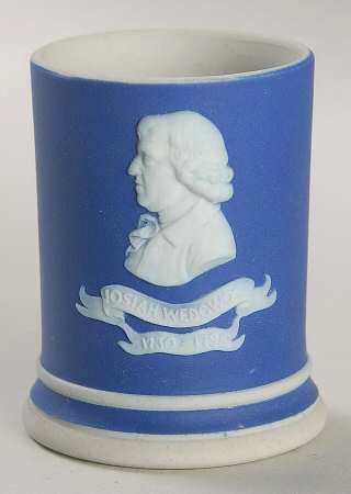 Cream Color on Wedgwood Blue Jasperware Toothpick Holder