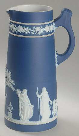 Cream Color on Wedgwood Blue Jasperware 24 Oz Caterer Jug